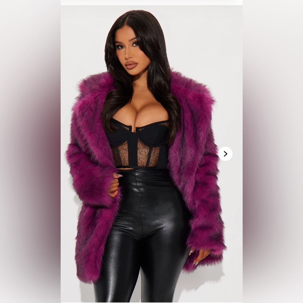 Fashion Nova Deep Purple Teddy Jacket